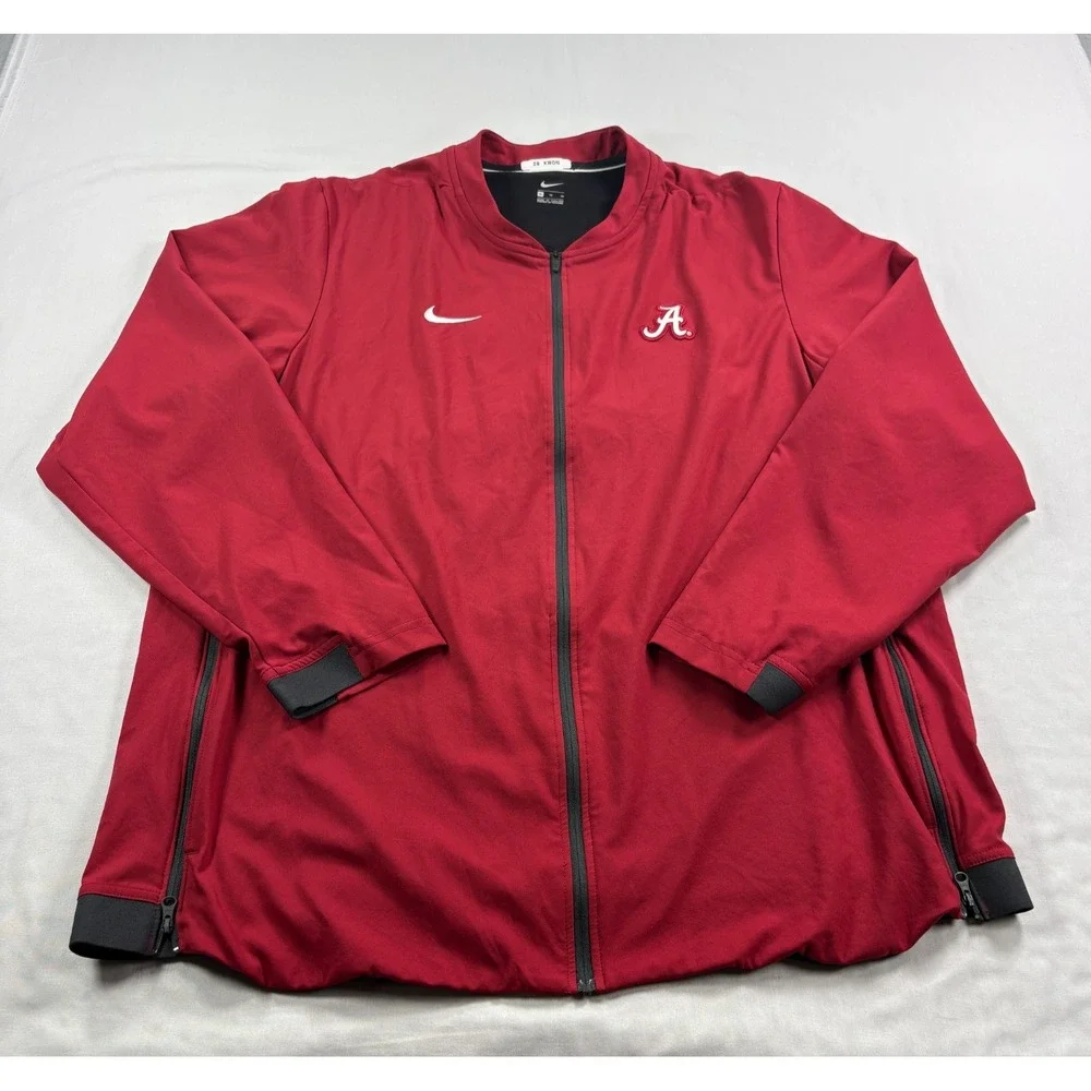 Alabama Crimson Tide Nike Jacket Mens XL Red Player Issued Full Zip NCAA